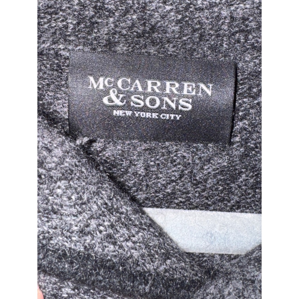 McCarren & Sons Mens 100% Cashmere Shawl Collar Sweater Charcoal Grey Small - Picture 4 of 6
